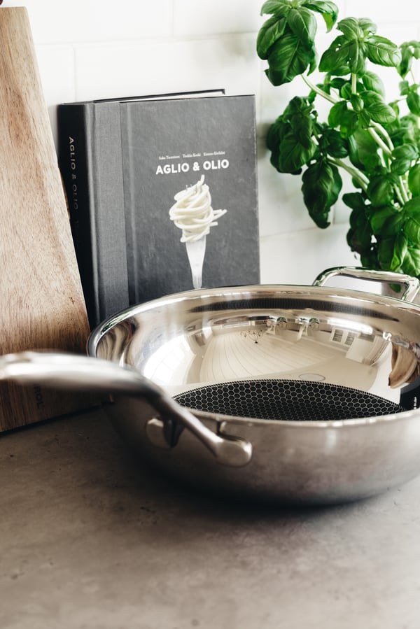 Heirol Pro Steelsafe -wok pande, rustfrit stål + non-stick belægning, 28 cm