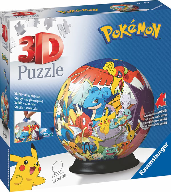 3D Puzzle-Ball Pokemon -pussel, 72 bitar