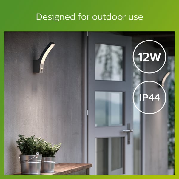 Philips Splay -vägglampa, antracit, 4000K, IR
