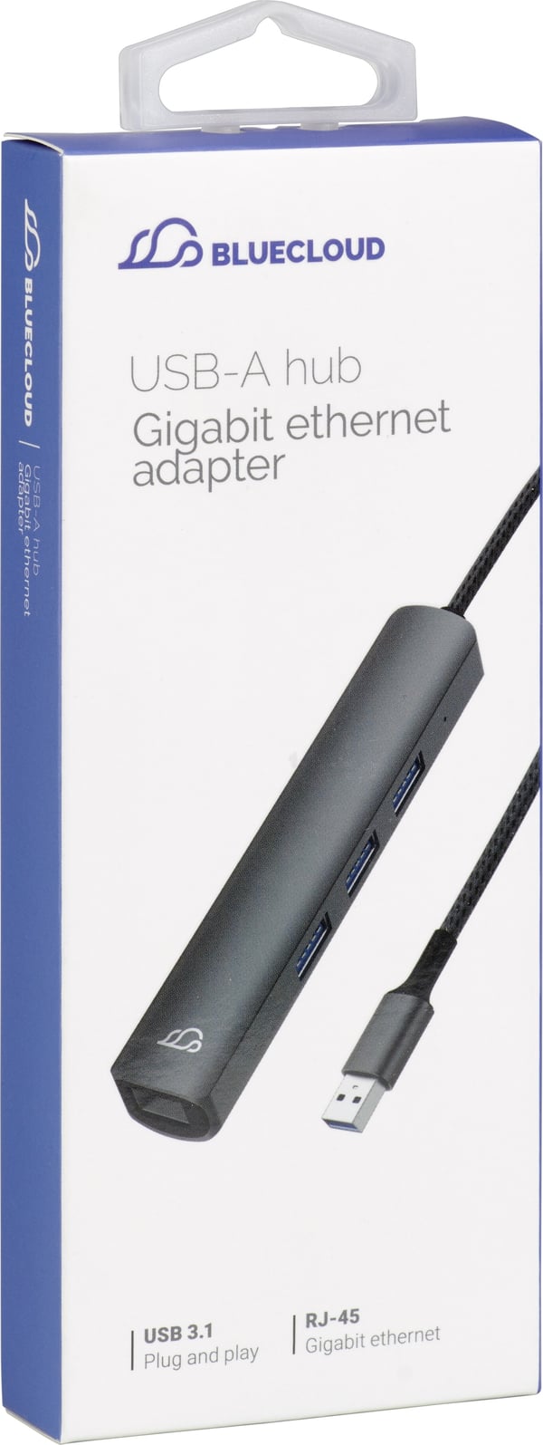 Bluecloud USB-A-hubb och gigabit ethernet-adapter