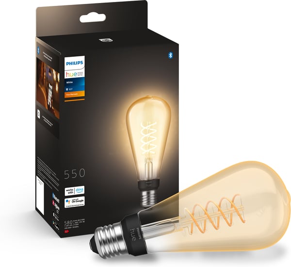 Philips Hue White Filament ST72 Edison -lampa, E27