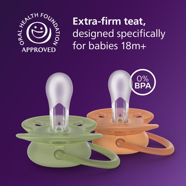 Philips Avent Ultra Soft napp, över 18 mån, 4 st, grön/orange
