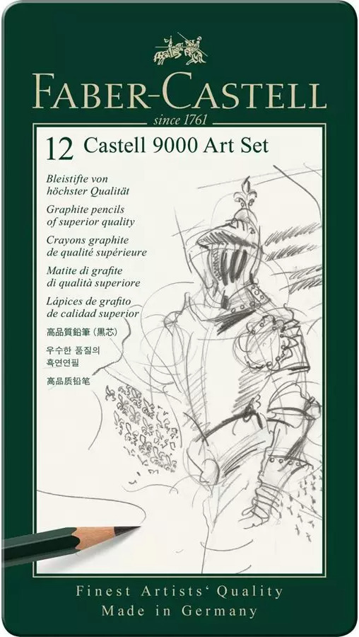 Faber-Castell konstset 9000, 8B-2H, 12 pennor