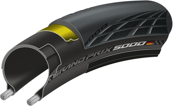Continental Grand Prix 5000 32-622 sort landevejscykeldæk, 28"