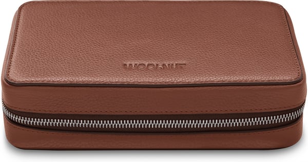 Woolnut Leather Tech Organizer - tilbehørstaske, konjakk