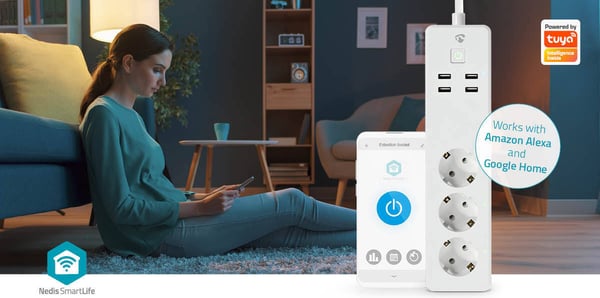Nedis SmartLife WIFIP312FWT smart stikkontakt, 16 A, 3680 W