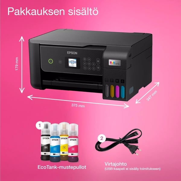 Epson EcoTank ET-2870 A4-multifunktionsskrivare, svart
