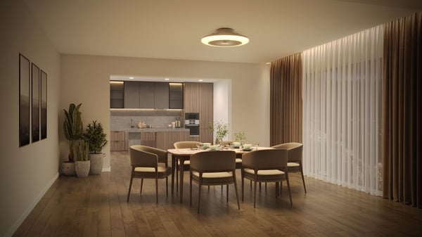 Philips Amigo Flat Fan Ceiling IR RD 20W+42W -fläktlampa, vit