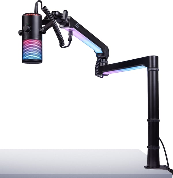 Blackstorm Mercury RGB skrivbordsmonterad mikrofonställning med USB-kabel
