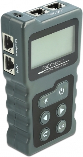 Delock LCD Kabeltester RJ45 / PoE / DC -kabell tester
