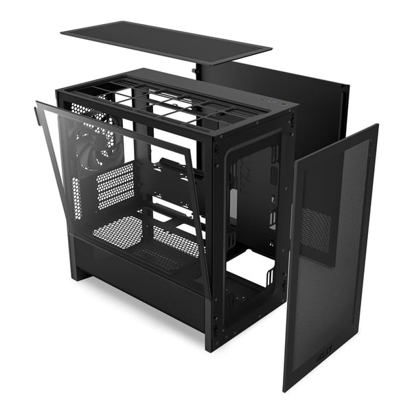 NZXT H3 Flow (2025) Micro-ATX-chassi, svart