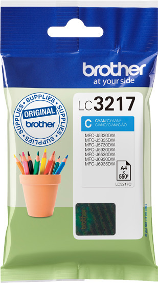 Brother LC3217C bläckpatron, cyan