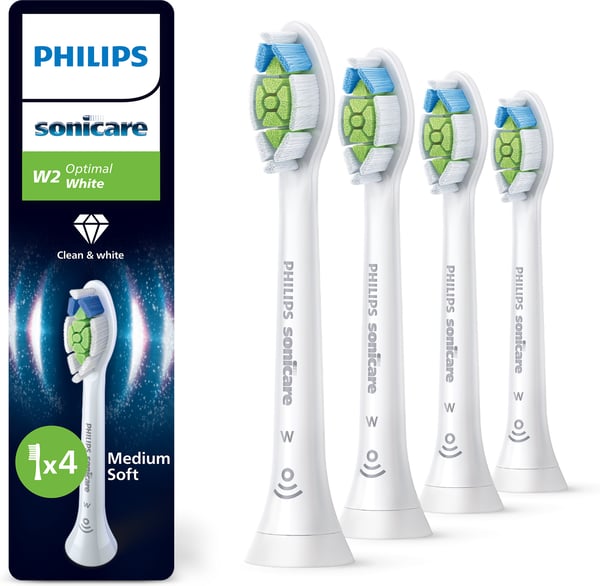 Philips Sonicare W2 Optimal White utbytesborstar, 4 st, HX6064/87
