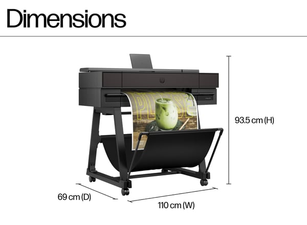 HP DesignJet T870 storformatsskrivare, 61 cm