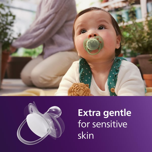 Philips Avent Ultra Soft napp, 6–18 mån, 4 st, beige/ljusgrön