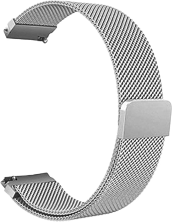 Wave stålvävd armband 20mm, smart- och sportklockor, silver