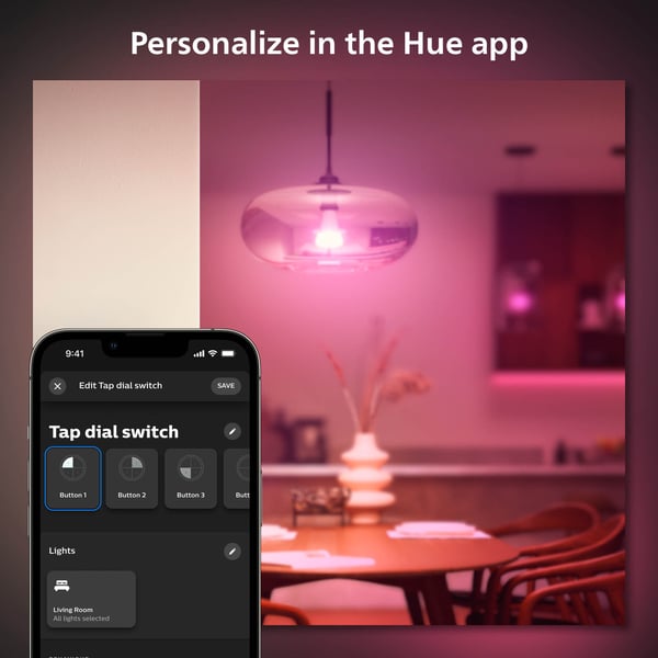 Philips Hue Tap drejeknapkontakt - trykknap, hvid