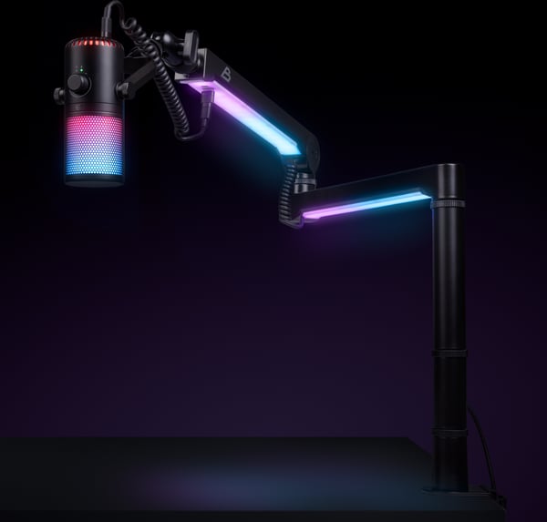 Blackstorm Mercury RGB skrivbordsmonterad mikrofonställning med USB-kabel