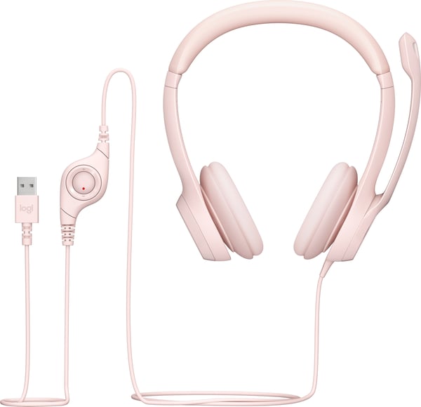 Logitech H390 hovedtelefonmikrofon, pink