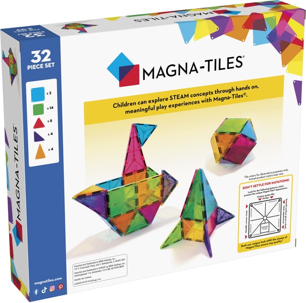 MAGNA-TILES® Klara Färger - magnetbyggsats, 32 delar
