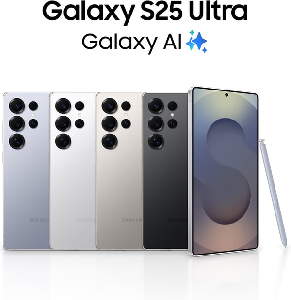 Samsung Galaxy S25 Ultra 5G telefon, 256/12 GB, Titanium vit silver