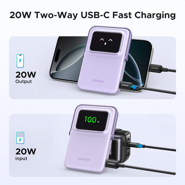 Ugreen Magnetisk trådlös powerbank, 5000 mAh