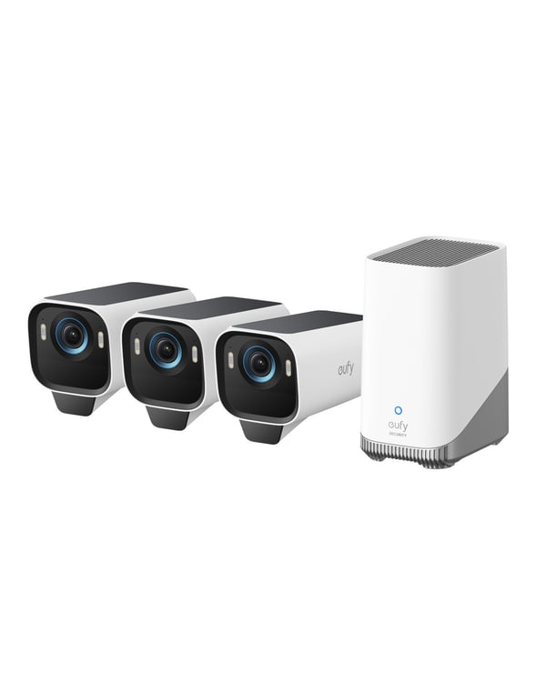 Anker eufyCam S3 Pro 4K övervakningskamerasystem, 3 kameror
