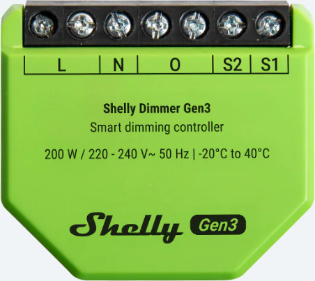 Shelly Dimmer Gen3 dimmer för WiFi-nätverk