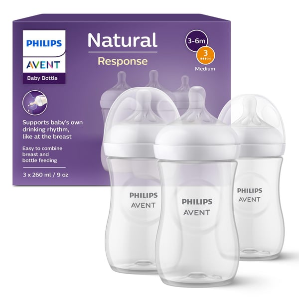 Philips Avent Natural Response nappflaska, 3-6 mån, 260 ml, 3 st