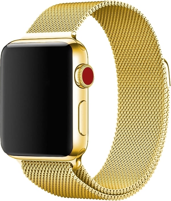 Wave flettet stållænke, Apple Watch 42 mm / 44 mm / 45 mm, guld