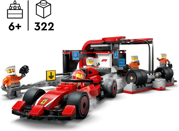 LEGO City 60443 – F1-boxstop og pitcrew samt Ferrari-bil