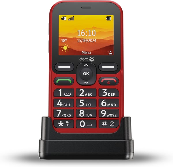 Doro Leva L11 -standardtelefon, rød