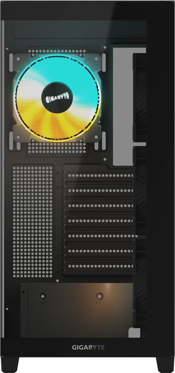 Gigabyte Panoramic Stealth GB-C500P ST ATX Mid-Tower chassi, svart