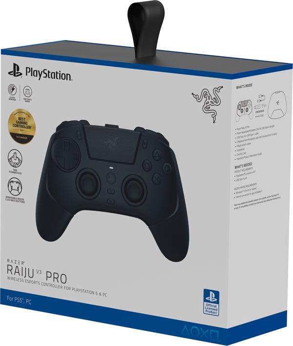 Razer Raiju V3 Pro trådlös spelkontroll PS5 och PC, svart