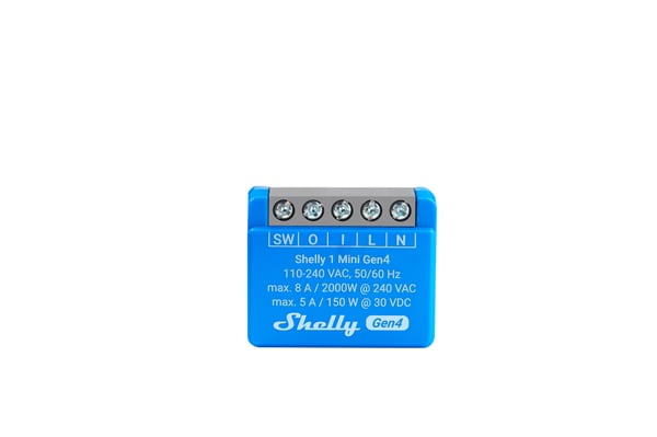 Shelly 1 Mini Gen4 smarta switch, blå