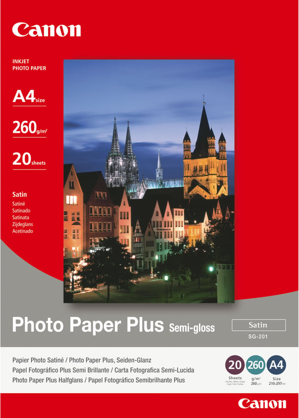 Canon SG-201 Semi-Glansigt fotopapper Plus - fotopapper, A4, 20 ark
