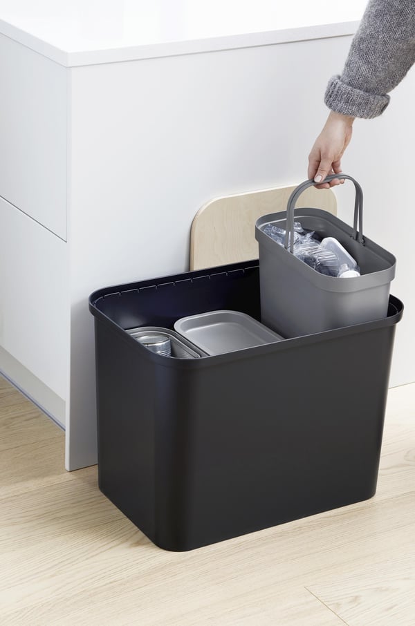 SmartStore Collect -sorteringssæt med skivelåg, 76 L, sort