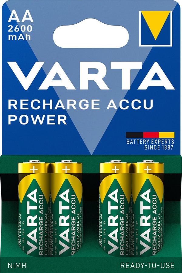 Varta Genopladelige Accu-batterier, AA, 2600 mAh, 4 stk., NiMH