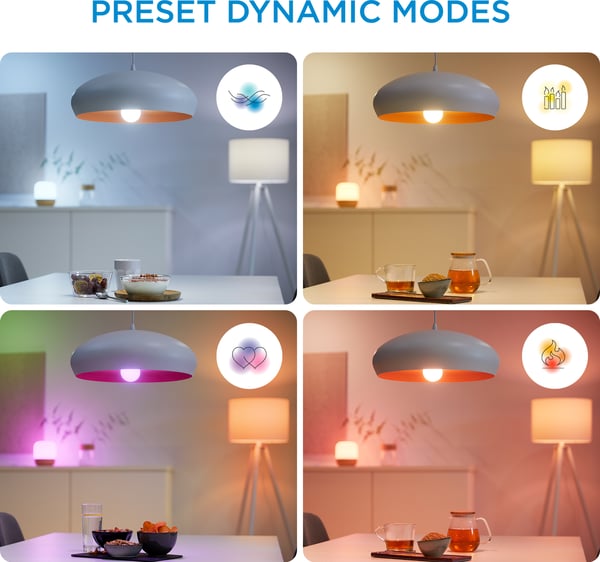 WiZ smartlampe, E14, RGBW - alle farver og nuancer af hvidt lys, Wi-Fi, 470 lm, 2-pak