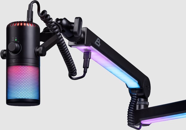 Blackstorm Mercury RGB skrivbordsmonterad mikrofonställning med USB-kabel
