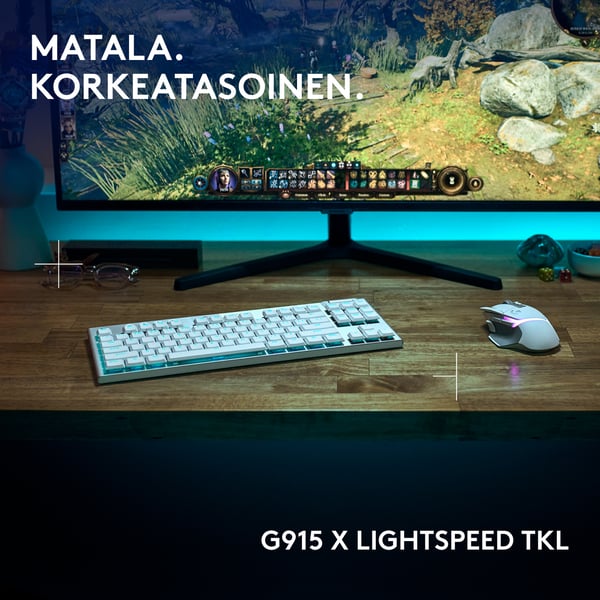 Logitech G915 X LIGHTSPEED TKL -low profile gaming keyboard, Tactile switches, vit