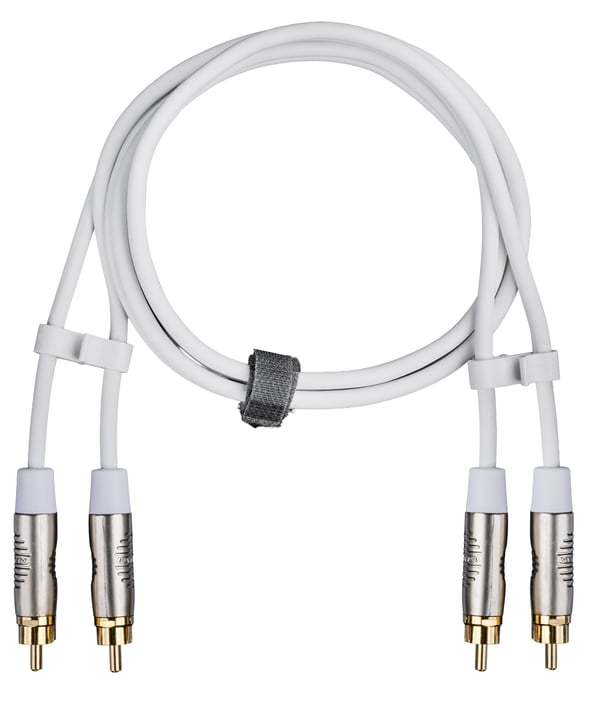 Fuj:tech 2 x RCA hane – 2 x RCA hane, 2 m, vit