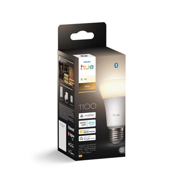 Philips Hue LED-smartlampa, Vit, E27, 1100 lm