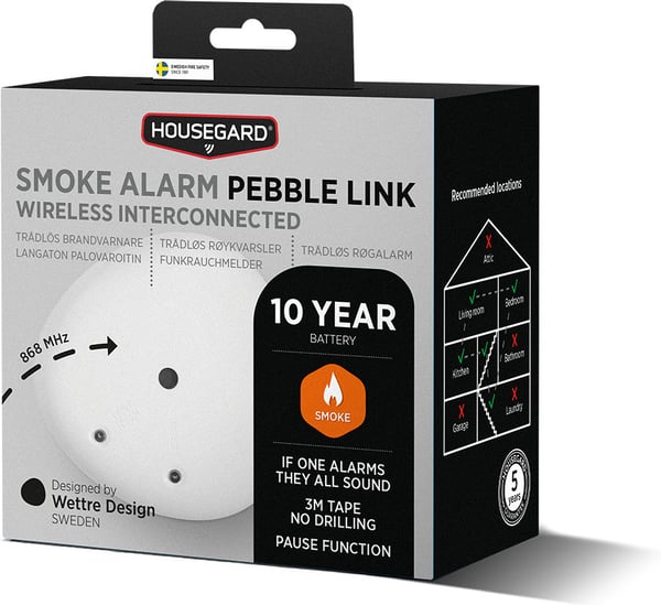 Housegard Pebble Link trådlös brandvarnare