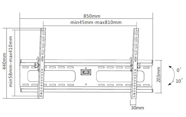 Mozi Tilting B2 37-70" TV väggfäste
