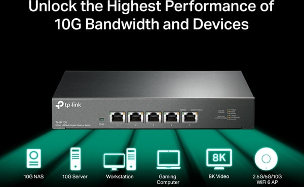 TP-LINK TL-SX105 - 5-portars Multi-Gigabit-switch