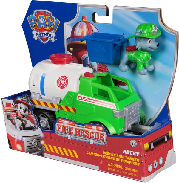 Paw Patrol Brandräddning, Rocky och fordon