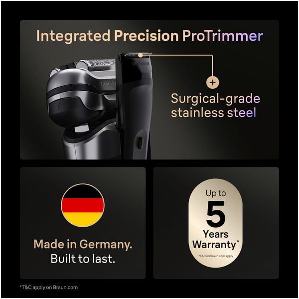 Braun Series 9 PRO+ 9667CC Wet&Dry -Pro SensoAdapt rakapparat med SmartCare-station, Silver