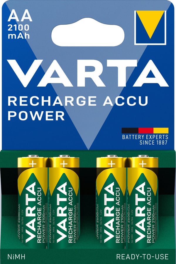 Varta Genopladelige Accu-batterier, AA, 2100 mAh, 4 stk., NiMH