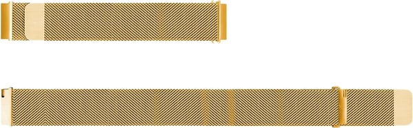 Våg stålvävd armband 20mm, för smarta och sportklockor, guld